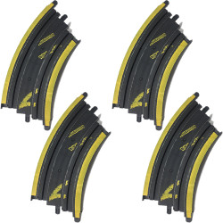 Micro Scalextric Track G104 - 45 Degree Bend - Yellow Markings - 4 Pieces