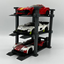 LEGO Speed Champions 3-Car Lift 3D Printed Display Stand - Grey
