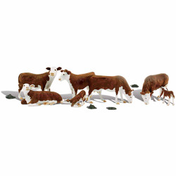 Woodland Scenics A1843 Hereford Cows HO OO Gauge Figures Landscaping