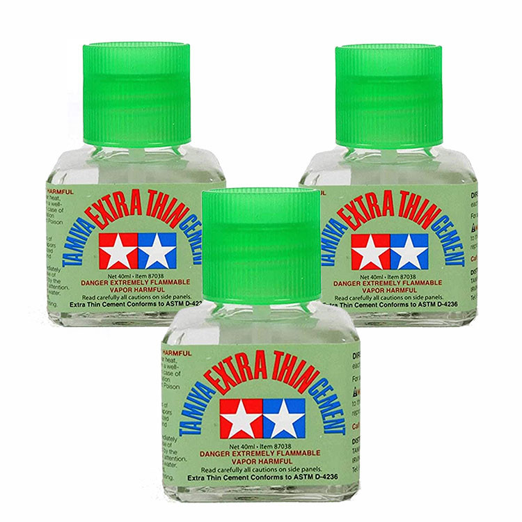 TAMIYA 87038 Extra Thin Cement Glue Model Kit Glue 3 X 40ml - Jadlam ...