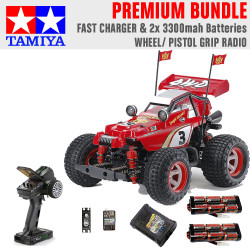 Tamiya RC 58685 Comical Hotshot (GF-01CB) 4x4 1:10 Premium Wheel Radio Bundle