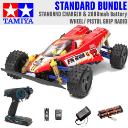Tamiya RC 47457 Fire Dragon 2020 1:10 Standard Wheel Radio Bundle