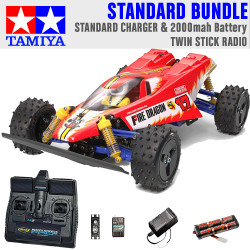 Tamiya RC 47457 Fire Dragon 2020 1:10 Standard Stick Radio Bundle