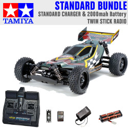 Tamiya RC 47454 Plasma Edge II TT-02B 1:10 Standard Stick Radio Bundle