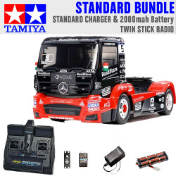 Tamiya RC 58683 Mercedes MP4 Racing Truck 1:14 Standard Stick Radio Bundle