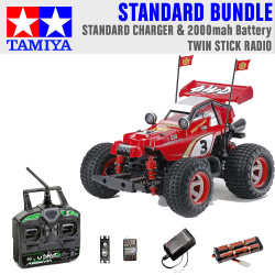 Tamiya RC 58685 Comical Hotshot (GF-01CB) 4x4 1:10 Standard Stick Radio Bundle