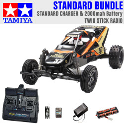 Tamiya RC 47471 Grasshopper II Black Edition 1:10 Standard Stick Radio Bundle