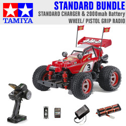 Tamiya RC 58685 Comical Hotshot (GF-01CB) 4x4 1:10 Standard Wheel Radio Bundle