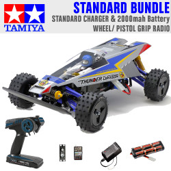 Tamiya RC 47458 Thunder Dragon (2021)1:10 Standard Wheel Radio Bundle