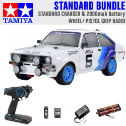 Tamiya RC 58687 Ford Escort MK.II Rally PB 1:10 Standard Wheel Radio Bundle