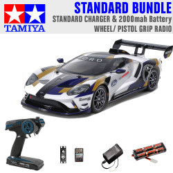 Tamiya RC 58689 Ford GT MkII 2020 (TT-02) 1:10 Standard Wheel Radio Bundle