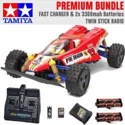 Tamiya RC 47457 Fire Dragon 2020 1:10 Premium Stick Radio Bundle
