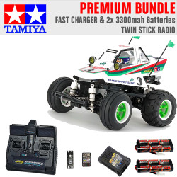 Tamiya RC 58662 Comical Grasshopper (WR-02CB) 1:10 Premium Stick Radio Bundle