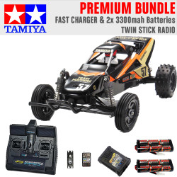 Tamiya RC 47471 Grasshopper II Black Edition 1:10 Premium Stick Radio Bundle