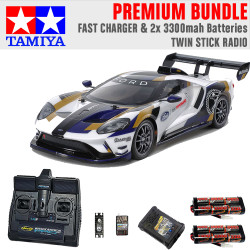 Tamiya RC 58689 Ford GT MkII 2020 (TT-02) 1:10 Premium Stick Radio Bundle