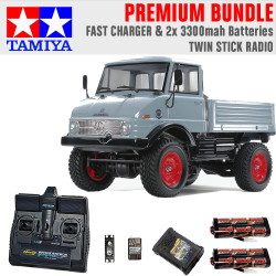 Tamiya RC 58692 Unimog 406 Series U900 (CC-02) 1:10 Premium Stick Radio Bundle