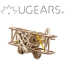 UGEARS Mini-Biplane Wooden Mechanical Model Kit  70159