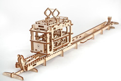 UGEARS Tram with rails Mechanical Wooden Model Kit 70008
