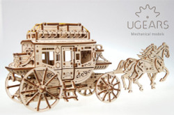 UGEARS Model Stagecoach Mechanical Wooden Kit 70045