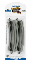 Bachmann USA 44505 15' Rad Curved Track (4/Card) HO Gauge