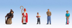 Noch St Nicholas' Evening (5) Figure Set N15923 HO Scale