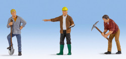 Noch Construction Workers (3) Figure Set N17830 O Scale