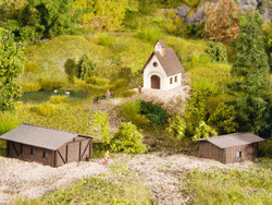 Noch Small Buildings (3) Laser Cut Kit N44315 Z Scale