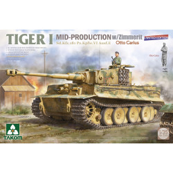 Takom 2200 German WWII Tiger I Mid w/Zimmerit & Otto Carius 1:35 Model Kit