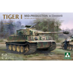 Takom 2198 German WWII Tiger I Mid-production w/ Zimmerit 1:35 Model Kit