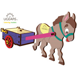 UGEARS 30004 3D Colouring Model Donkey Wooden Model Kit
