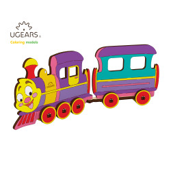 UGEARS 20001 3D Colouring Model Locomotive Wooden Model Kit