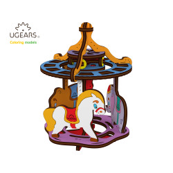 UGEARS 30005 3D Colouring Model Merry-go-round Wooden Model Kit
