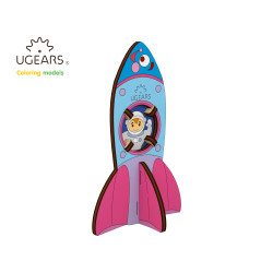 UGEARS 10010 3D Colouring Model Rocket Wooden Model Kit