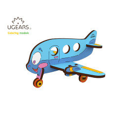 UGEARS 20002 3D Colouring Model Airplane Wooden Model Kit