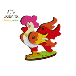 UGEARS 10007 3D Colouring Model Cockerel Wooden Model Kit