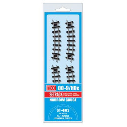 PECO ST-403 Setrack Standard Curve 1st Radius 8-Pack OO9 Gauge