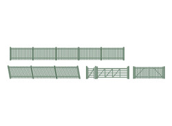 Ratio 430 Station Fencing Ramps and Gates, Green HO/OO Gauge Kit