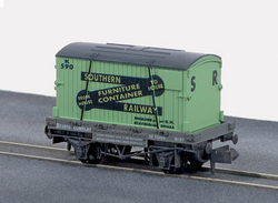 PECO NR-24 SR Furniture Removals Conflat Wagon with Container N Gauge