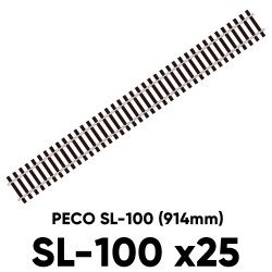 PECO SL-100 Flexible Track Wooden Sleeper 914mm Streamline OO/HO Track - BOX OF 25