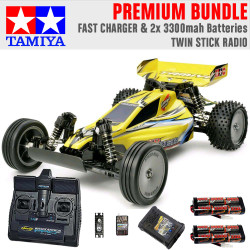 TAMIYA RC 58374 Sand Viper DT-02 Tuned 2WD 1:10 Premium Stick Radio Bundle