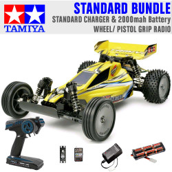 TAMIYA RC 58374 Sand Viper DT-02 Tuned 2WD 1:10 Standard Wheel Radio Bundle