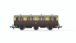 Hornby R40304 GWR, 6 Wheel Coach, 1st Class, 519 - Era 2/3