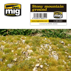 Ammo by MIG Stoney Mountain Ground Grass Mat For Model Kits MIG 8351