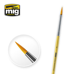 Ammo by MIG Size 6 Synthetic Round Brush For Model Kits MIG 8616