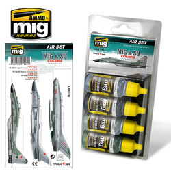 Ammo by MIG & Su Fighters Greys Acrylic Paint Set For Model Kits MIG 7204