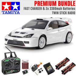 Tamiya RC 58724 2003 Ford Focus RS Custom (TT-02) 1:10 RC Premium Stick Bundle