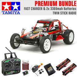 TAMIYA RC 58525 Wild One Off Roader 1:10 Premium Stick Carson RC Car Bundle