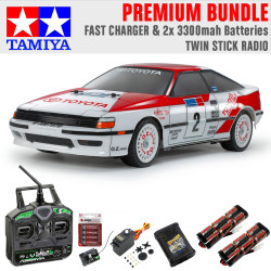 Tamiya RC 58718 Celica GT-Four ST165  TT-02 RC Car Premium Stick Bundle