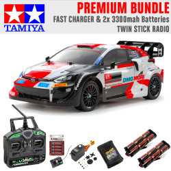 Tamiya RC 58716 Toyota Yaris Rally 1 Hybrid  TT-02 RC Car Premium Stick Bundle