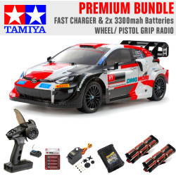 Tamiya RC 58716 Toyota Yaris Rally 1 Hybrid  TT-02 RC Car Premium Wheel Bundle
